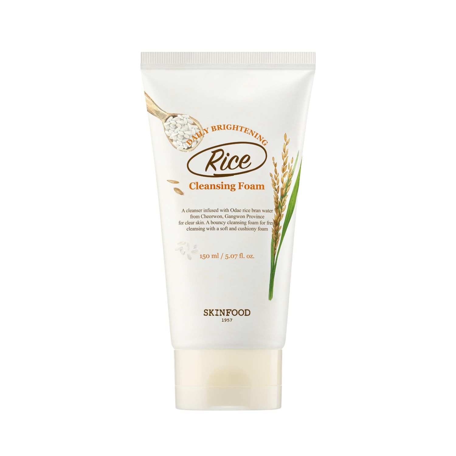 SKINFOOD Rice Foam, Daily Brightening Cleanser, Korean Skincare Bangladesh, SKINFOOD Hydrating Face Wash